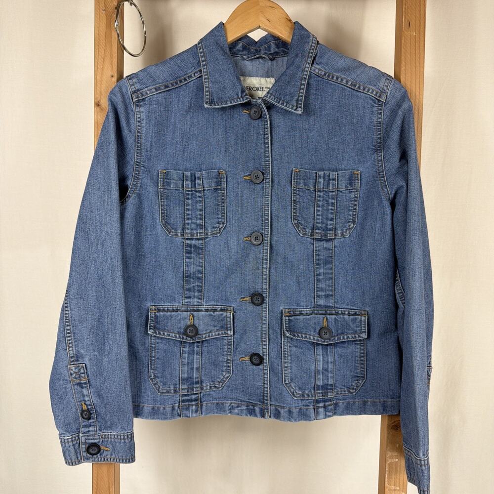 Vintage 90's - Y2K Cherokee Denim Button Up Jean Jacket #1250 Size MED